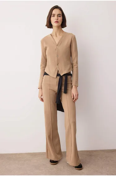 Mink thigh high fitted/flexible knitted bottom - top set