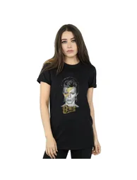 David Bowie Womens/Ladies Aladdin Sane Gold Bolt Cotton Boyfriend T-Shirt - Black