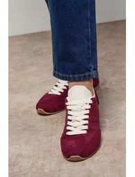 Jenny Faux Suede Lace Up Trainers - 3