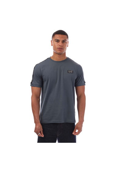Men's Emporio Armani EA7 Logo Tape T-Shirt in Grey