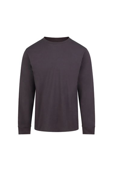 Awdis Mens Long-Sleeved T-Shirt - Solid Charcoal