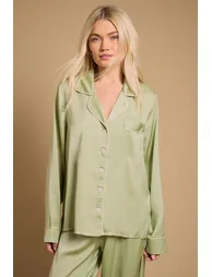 Plain Satin Contrast Binding Nightwear set - 2