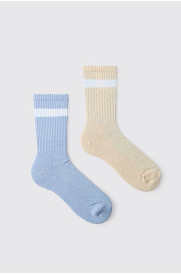 2 Pack Marl Socks - multi