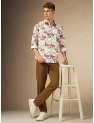 Abstract Printed Button-Down Shirt