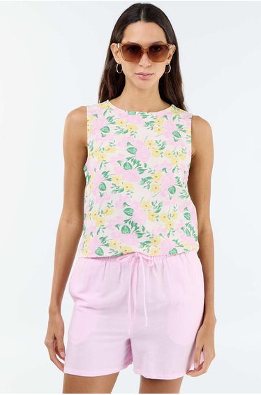 Linen blend shorts PINK