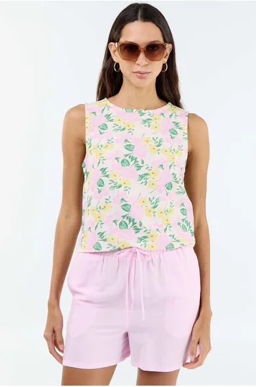 Linen blend shorts PINK