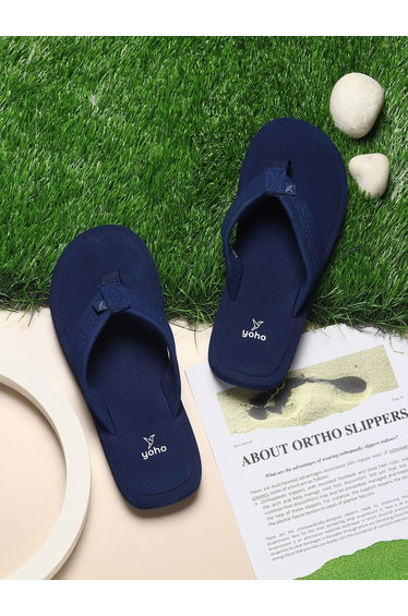 Navy Blue Bubbles Orthopedic Slippers