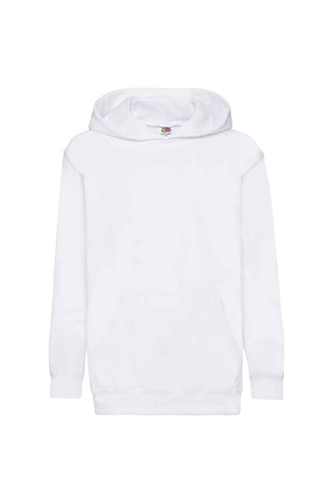 Fruit Of The Loom Kids Unisex Classic 80/20 Hoodie - White