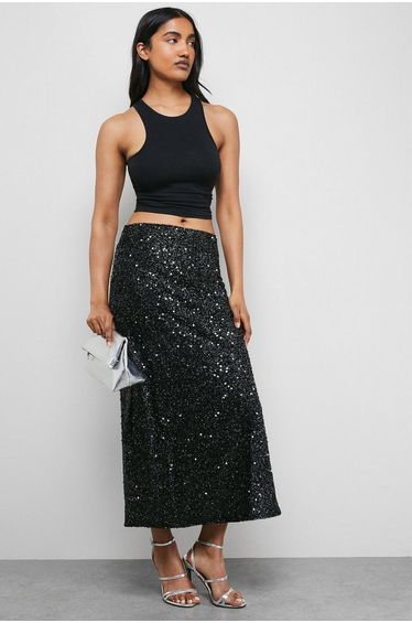 Tinsel Sequin Midaxi Skirt Co ord
