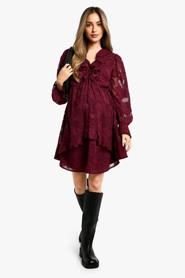 red velvet long sleeve dress Tuckernuck Red Velvet Silk Haley Dress Red / 12