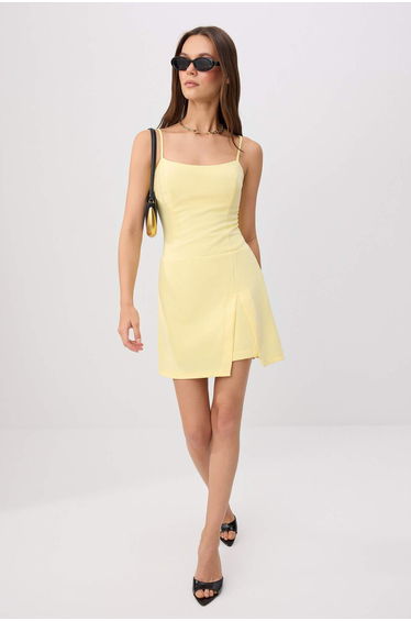 Yellow Mini Woven Dress