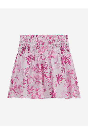 Girls Palm Tree Mini Skirt in Pink
