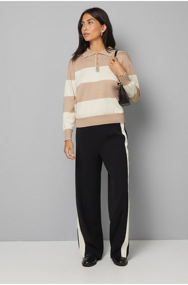 Collared Polo Striped Jumper
