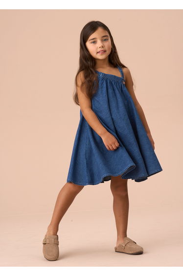 Marnie Denim Corsage Swing Dress