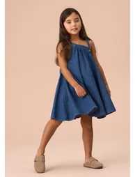 Marnie Denim Corsage Swing Dress