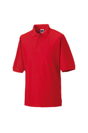 Russell Mens Classic Short Sleeve Polycotton Polo Shirt - Bright Red