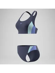 Colour Block Splice Bikini - 1