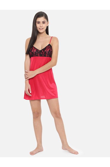 Lace Insert V Neck Strappy Babydoll