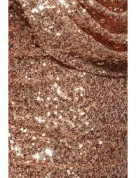 Sequin Cowl One Shoulder Maxi Dress - Champagne by Goddiva - 4