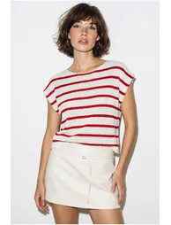 LUCCI Striped Boat Neck Knit Top - 3