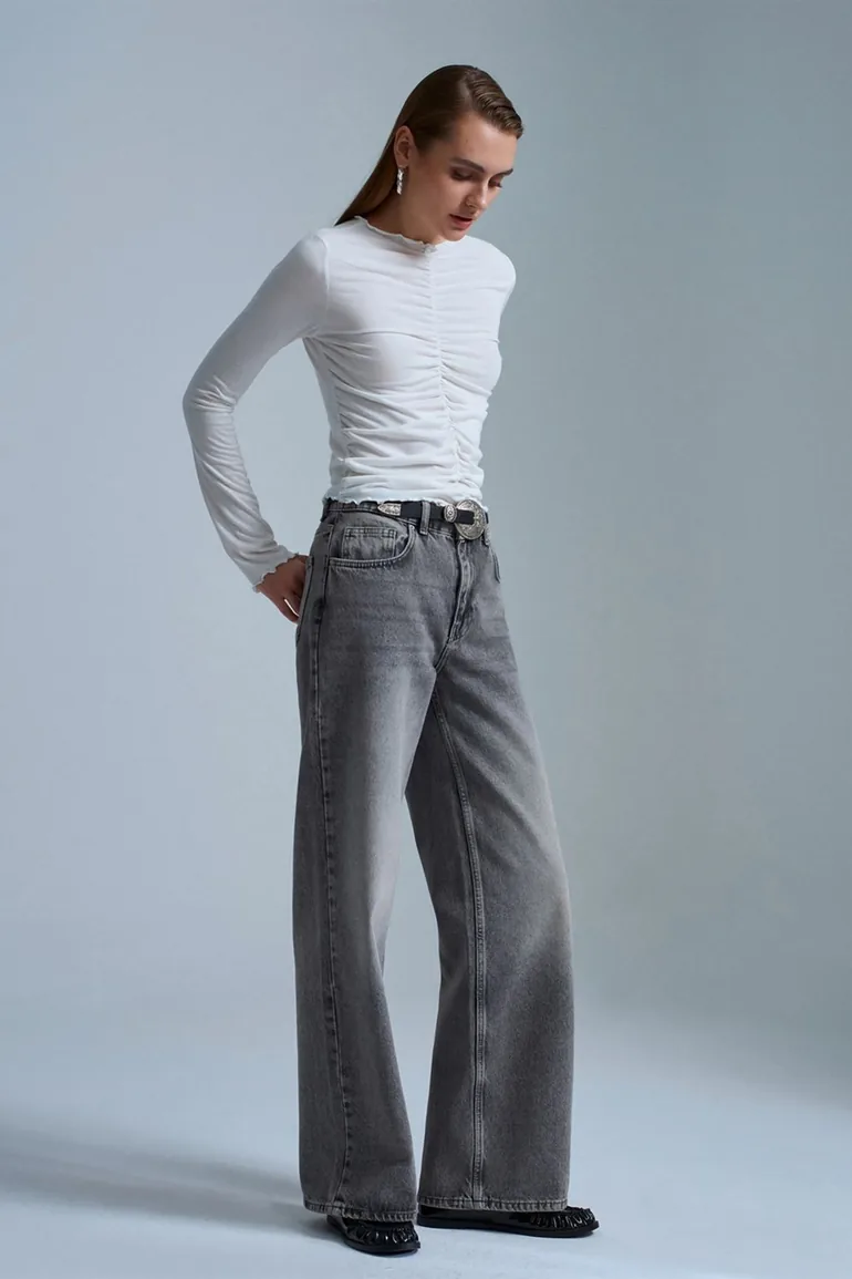 Dilvin Slim Fit Long Sleeve Jersey Blouse