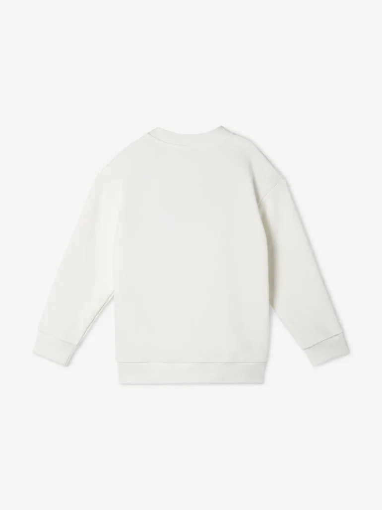 Fendi Girls Logo Sweatshirt in White - 1