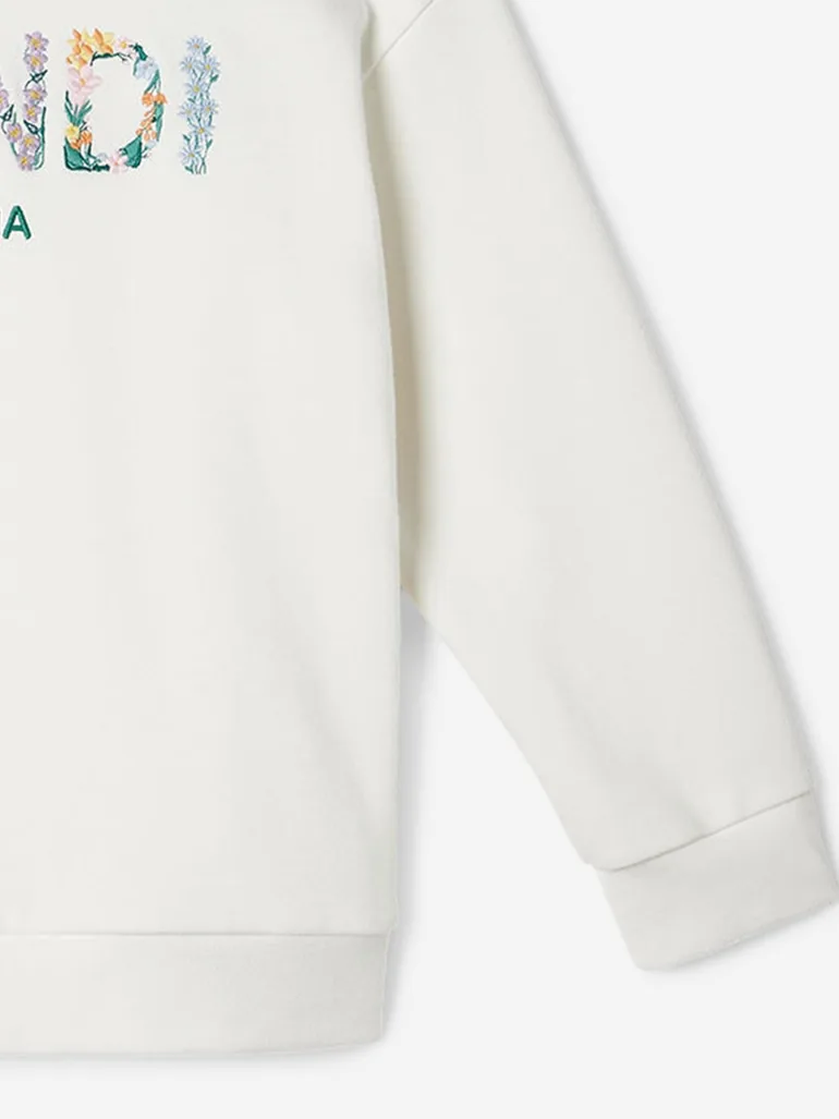 Fendi Girls Logo Sweatshirt in White - 3