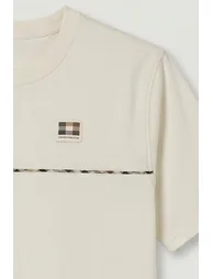 Club Check Piping T-Shirt Old White - 1