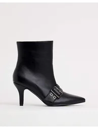 Kitten Heel Boots With Strap Ex Wide - 4
