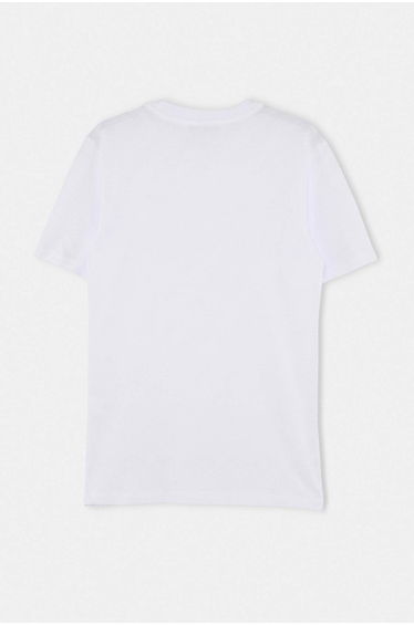 White Off-Shoulder Regular 100% Cotton T-Shirt product thumbnail 3