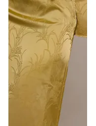 Olive Satin Jacquard Maxi Skirt - 3