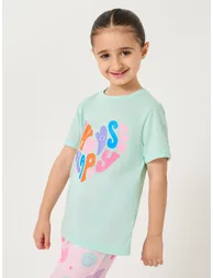 Printed Short Sleeve T-Shirt and Pyjama Set