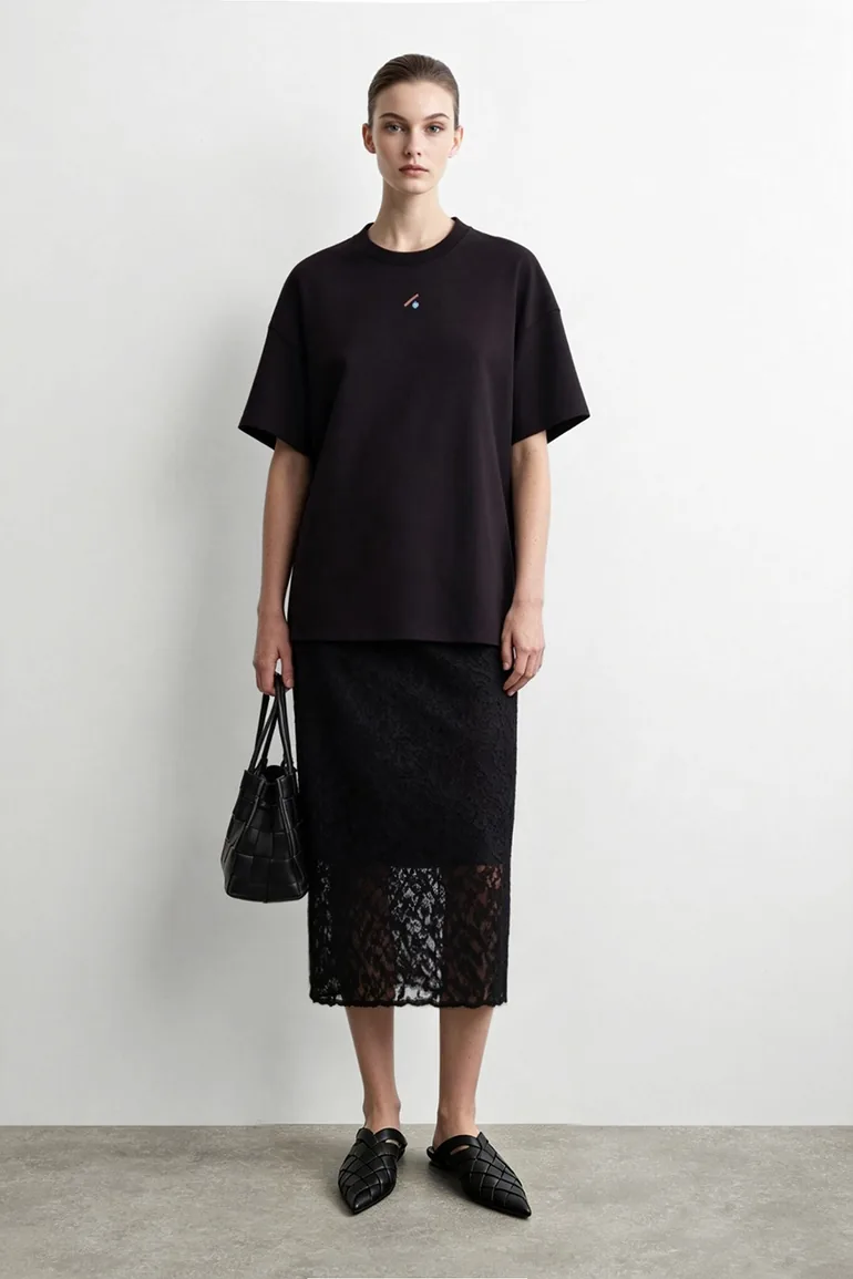 Velvet & Lace Panel Skirt