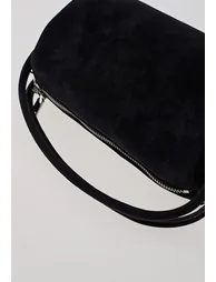 Streamlined Faux Suede Mini Box Bag in Black - 6
