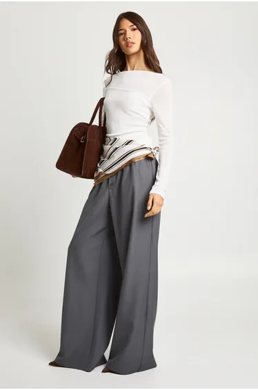 Sheer Textured Layered Detail Long Sleeve Top - white