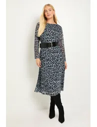 Petite Leopard Mesh Midi Dress - 3