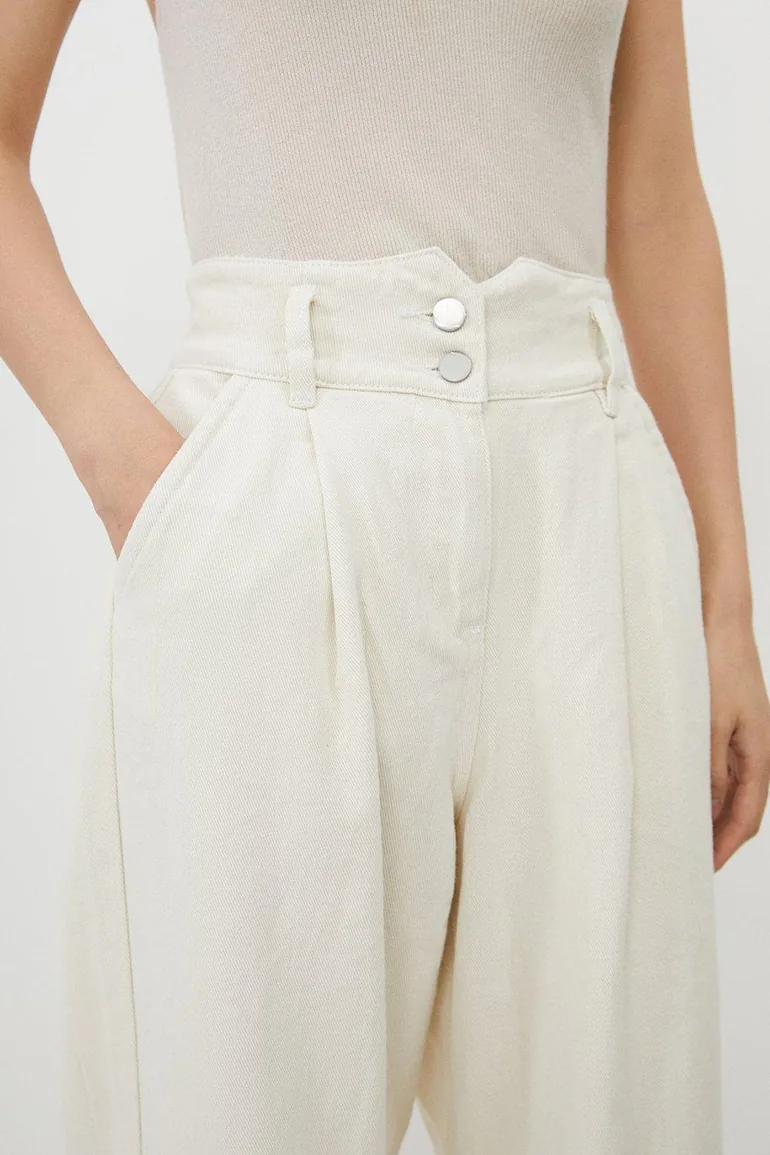 Denim Indigo Wide Leg Trousers - 2