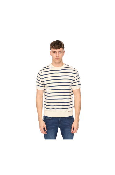 Duck and Cover Mens Norwell T-Shirt - Light Stone Stripe product thumbnail 2