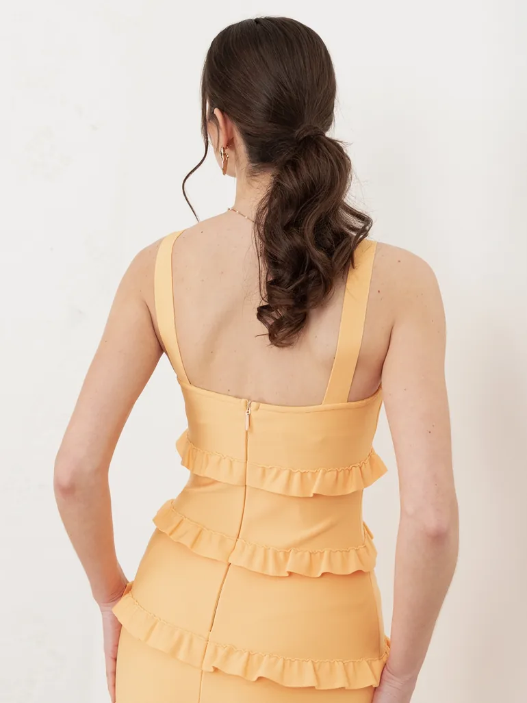 Maya Amber Yellow Strappy Bandage Dress - 3