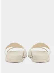Beige Metal Decor Strap Sandals - 4