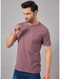 Men Purple Textured Knit T-Shirt - 4