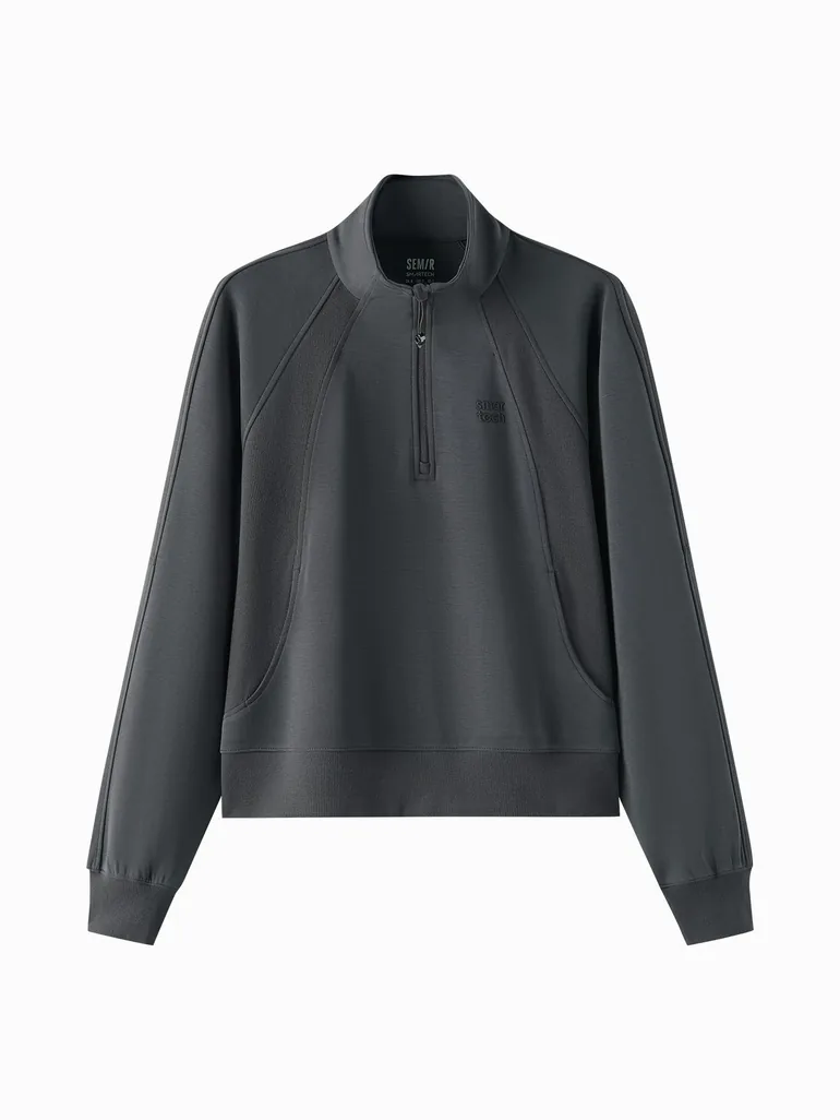 Women's Smartech Half Zip Sweatshirt With High Neck