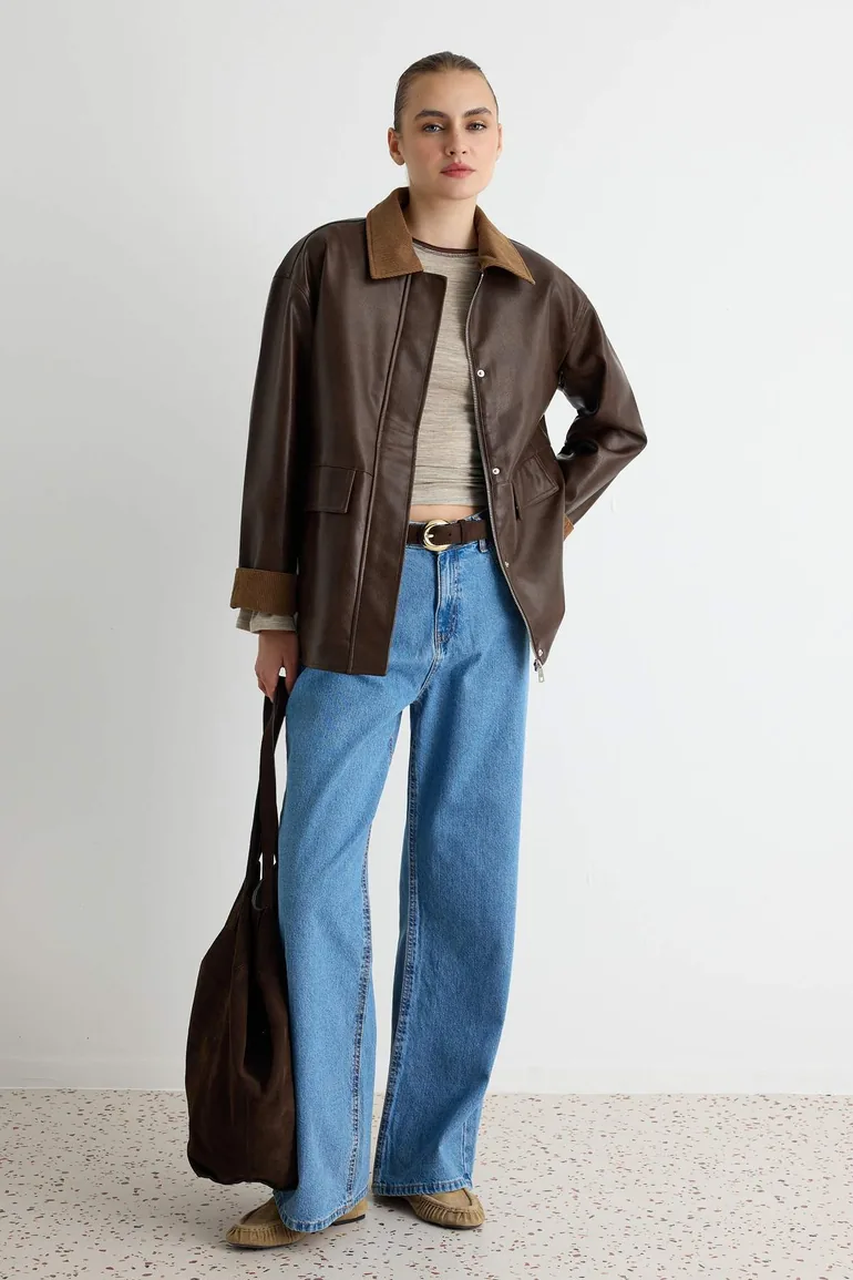 Black Regular Fit Vintage Effect Velvet Collared Coat
