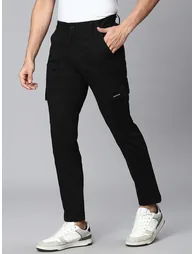 Mid Rise Solid Cargo Pants - 1