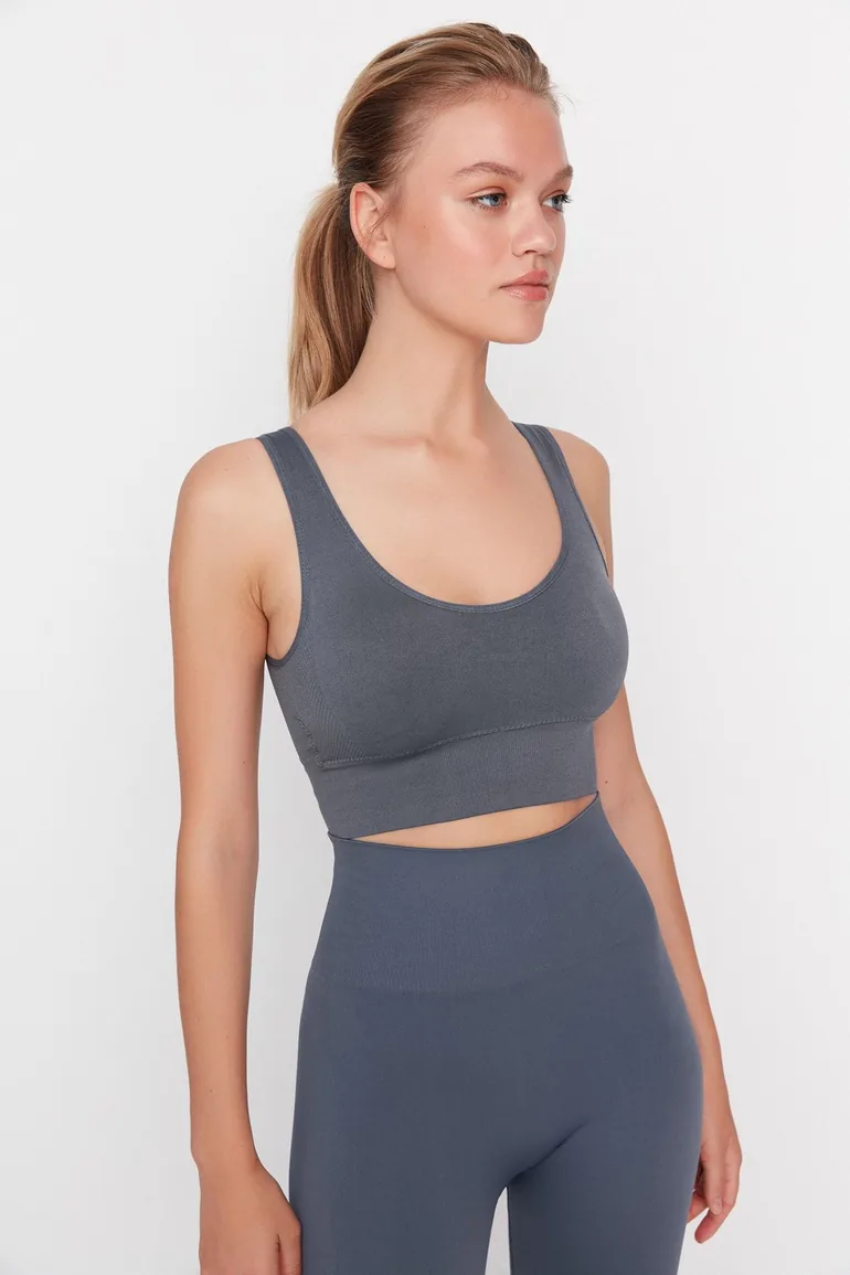 Sports Bra - Gray - Plain