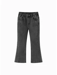 Girls' Flared Jeans With Subtle Embellishments