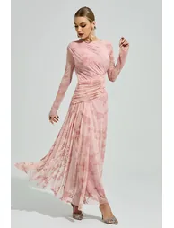 Homer Pink Printed Maxi Dress - 5