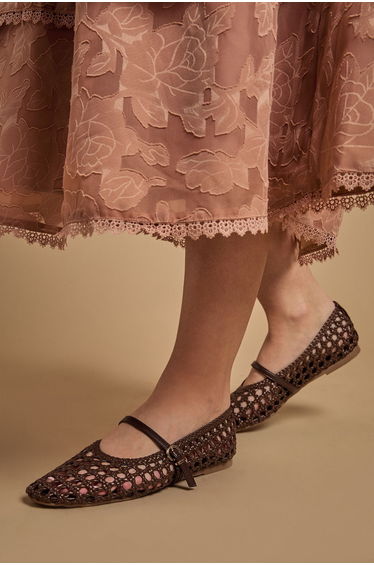 Alex Faux Leather Woven Mary-Jane Ballet Pumps product thumbnail 2