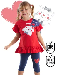 Naughty Cat Girls T-shirt Tights Set