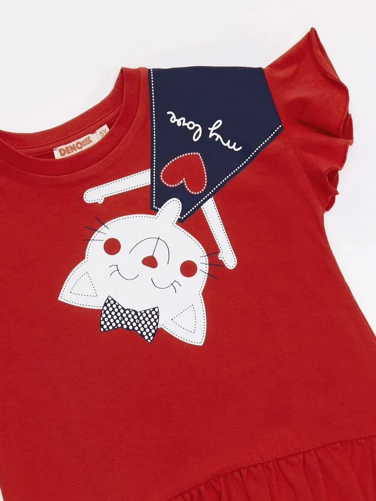 Naughty Cat Girls T-shirt Tights Set - 4